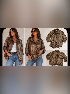 Madeleine vintage 80s metallic gold jacket 
 Women’s Size M 40/42 Lightweight